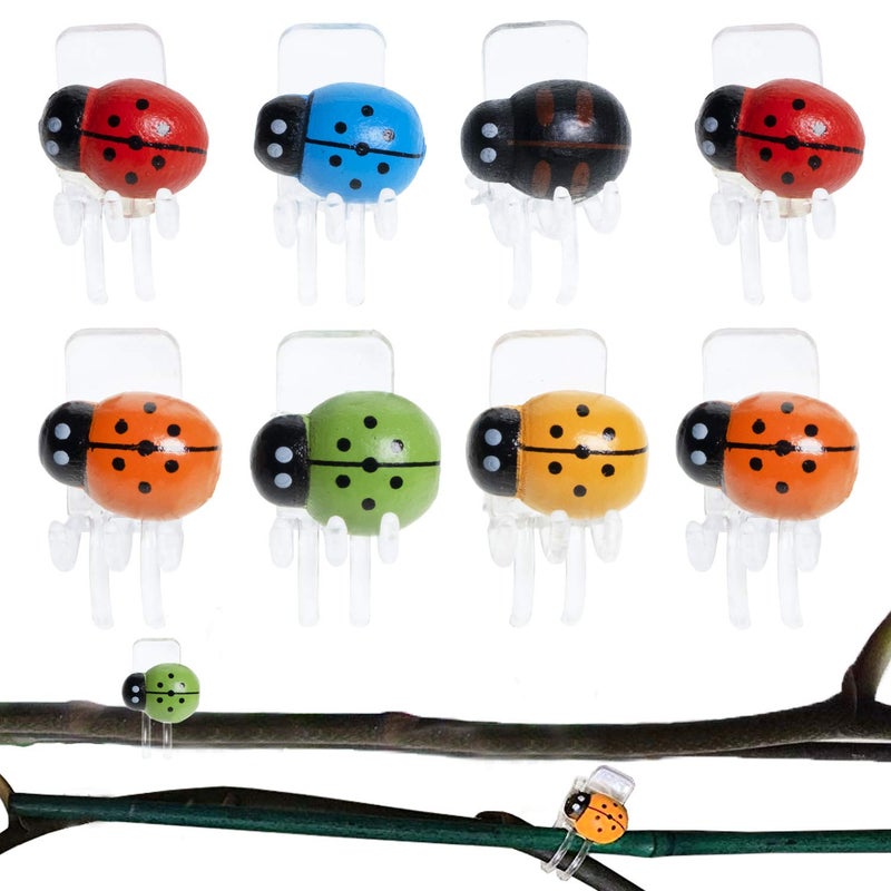 BEADNOVA Orchid Clips 30Pcs Ladybug Plant Clips Orchid Support Clips Vine Clips Plant Clips for Support Flower Orchid Vine (Mix Color, 30PCS) - Image 1